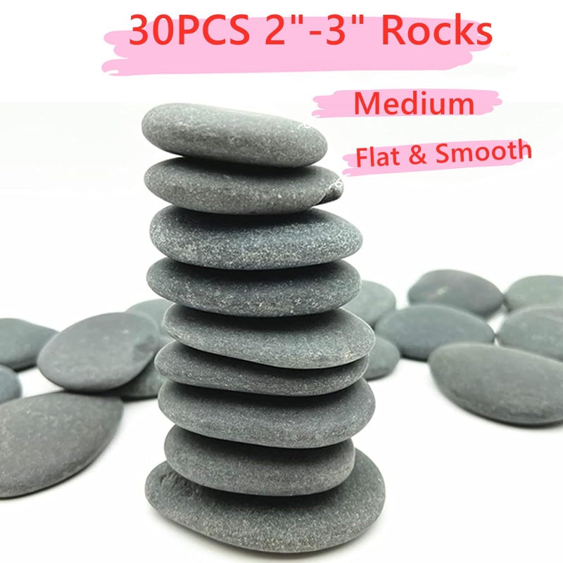 Lifetop 30PCS Painting Rocks, 2"-3" Inches DIY Rocks Flat & Smooth Kindness Rocks for Arts, Crafts, Decoration, Natural River Rocks for Painting,Hand Picked for Painting Rocks - Image 3